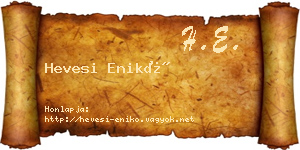 Hevesi Enikő névjegykártya